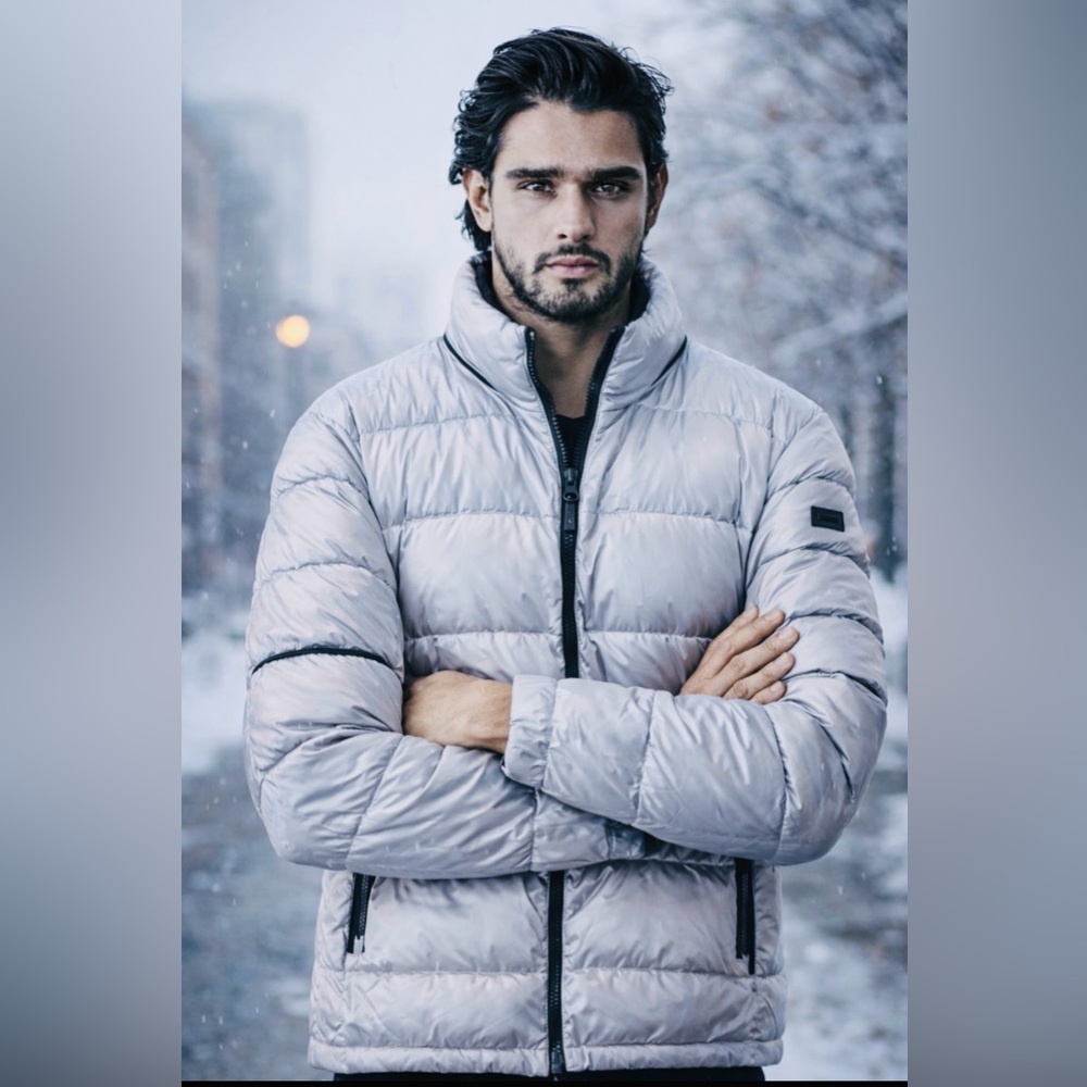 Calvin Klein Men's Gray Puffer Jacket Down Filled XXL